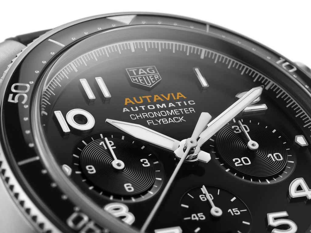 Tag Heuer Autavia Chronometer Flyback Automatic Chronograph Black Dial Black Leather Strap Watch for Men - CBE511A.FC8279 Buy Now By Tag Heuer