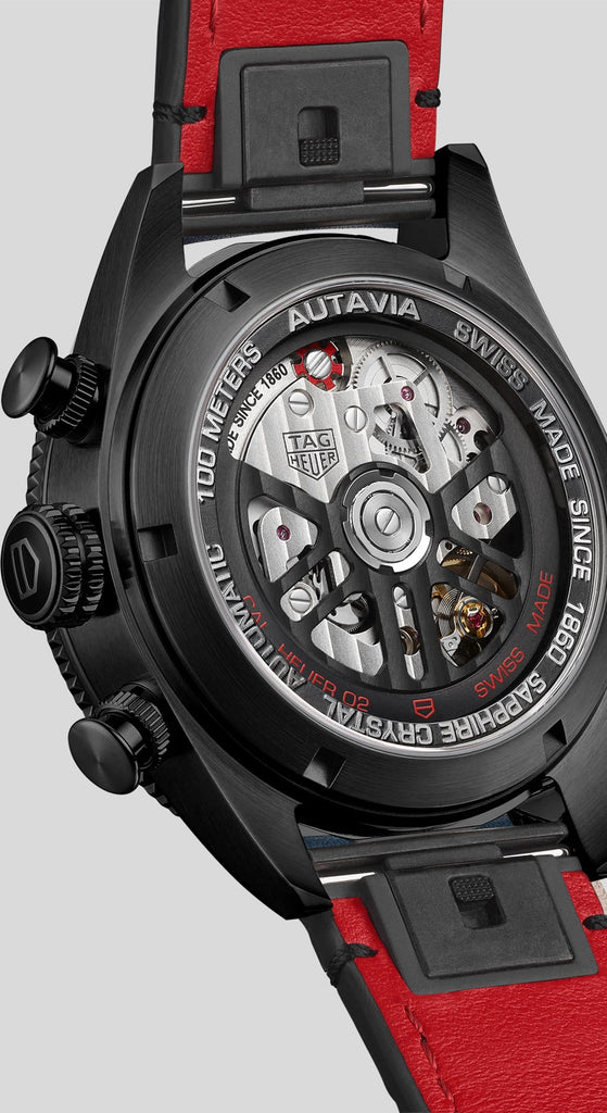 Tag Heuer Autavia Chronometer Flyback Chronograph Black Dial Black Leather Strap Watch for Men - CBE511C.FC8280 Buy Now By Tag Heuer