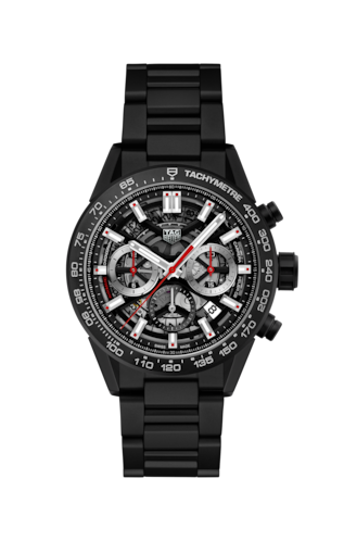 Tag Heuer Carrera Automatic Chronograph Black Dial Black Steel Strap Watch for Men - CBG2090.BH0661 Buy Now By Tag Heuer
