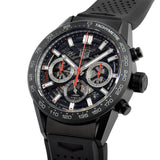 Tag Heuer Carrera Automatic Chronograph Black Dial Black Rubber Strap Watch for Men - CBG2A90.FT6173 Buy Now By Tag Heuer