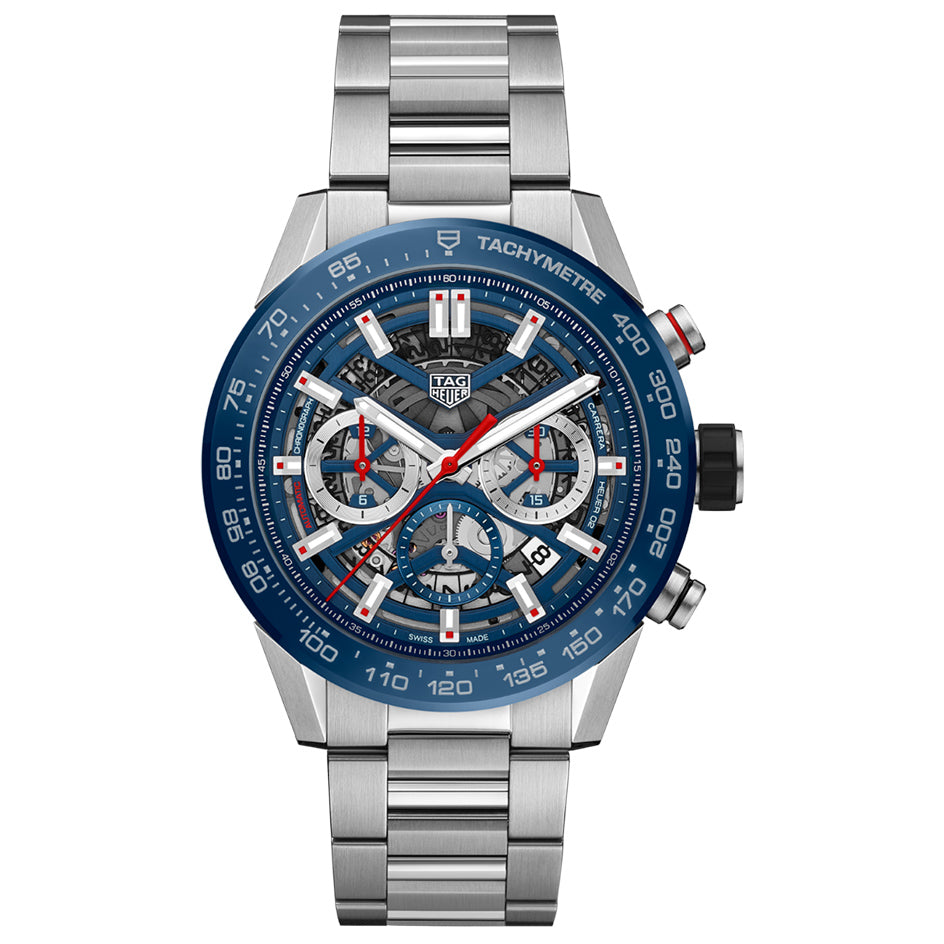 Tag Heuer Carrera Chronograph Blue Dial Silver Steel Strap Watch for Men - CBG2A11.BA0654 Buy Now By Tag Heuer