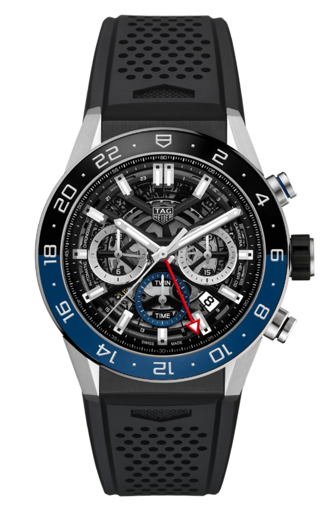 Tag Heuer Carrera Automatic Chronograph Steel & Ceramic Black Dial Black Rubber Strap Watch for Men - CBG2A1Z.FT6157 Buy Now By Tag Heuer