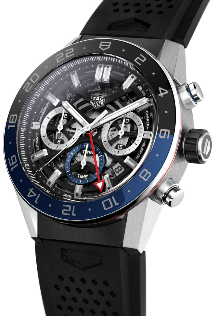 Tag Heuer Carrera Automatic Chronograph Steel & Ceramic Black Dial Black Rubber Strap Watch for Men - CBG2A1Z.FT6157 Buy Now By Tag Heuer
