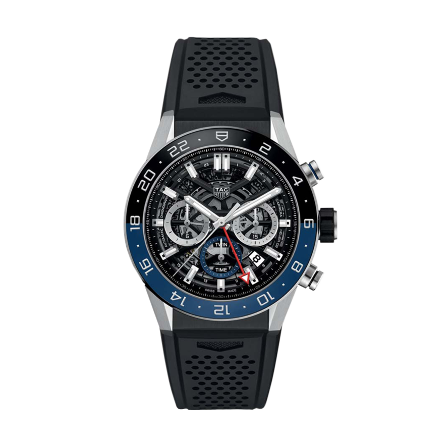 Tag Heuer Carrera Automatic Chronograph Steel & Ceramic Black Dial Black Rubber Strap Watch for Men - CBG2A1Z.FT6157 Buy Now By Tag Heuer