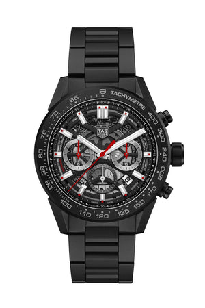 Tag Heuer Carrera Automatic Chronograph Black Dial Black Steel Strap Watch for Men - CBG2090.BH0661 Buy Now By Tag Heuer