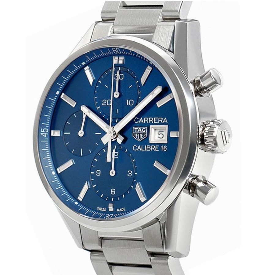 Tag Heuer Carrera Chronograph 41mm Blue Dial Silver Steel Strap Watch for Men - CBK2112.BA0715 Buy Now By Tag Heuer
