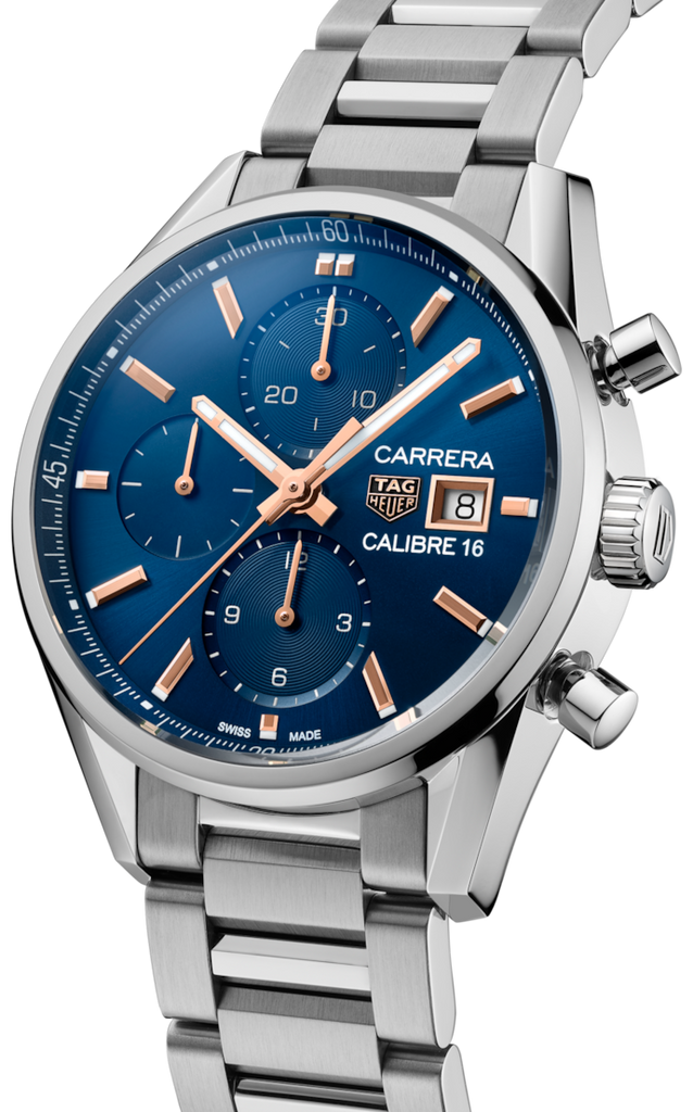 Tag Heuer Carrera Automatic Chronograph Blue Dial Silver Steel Strap Watch for Men - CBK2115.BA0715 Buy Now By Tag Heuer