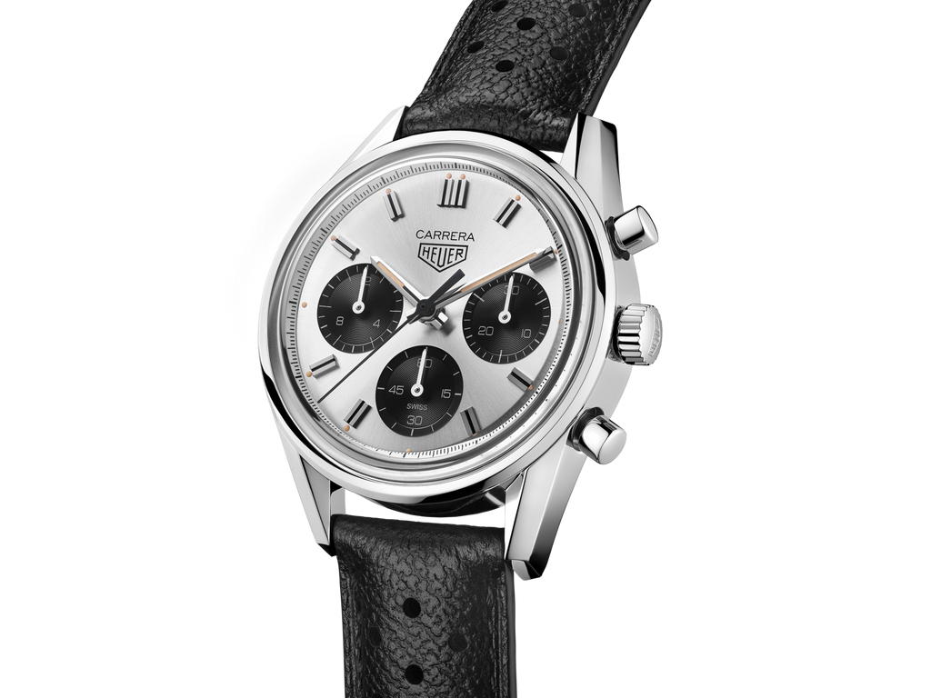 Tag Heuer Carrera Chronograph 60th Anniversary Silver Dial Black Leather Strap Watch for Men - CBK221H.FC8317 Buy Now By Tag Heuer
