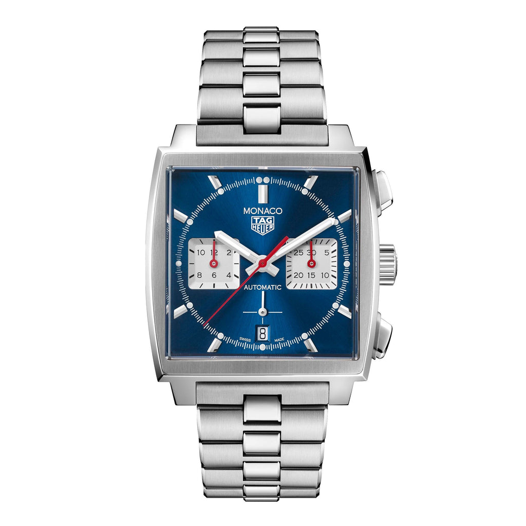 Tag Heuer Monaco Automatic Chronograph Blue Dial Silver Steel Strap Watch for Men - CBL2111.BA0644 Buy Now By Tag Heuer