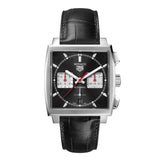Tag Heuer Monaco Automatic Chronograph Black Dial Black Leather Strap Watch for Men - CBL2113.FC6177 Buy Now By Tag Heuer