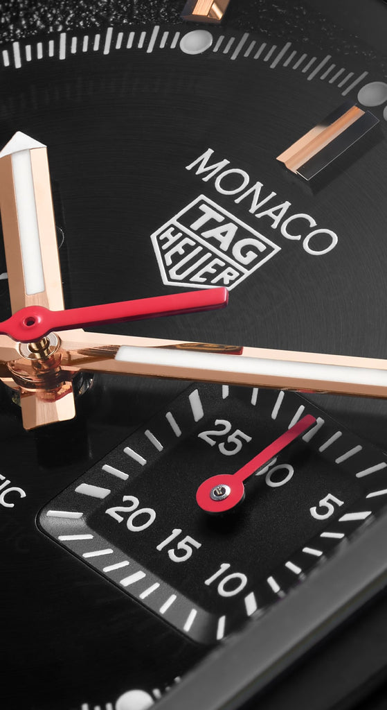 Tag Heuer Monaco Automatic Chronograph Black Dial Black Leather Strap Watch for Men - CBL2180.FC6497 Buy Now By Tag Heuer