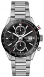 Tag Heuer Carrera Automatic Chronograph Black Dial Silver Steel Strap Watch for Men - CBM2110.BA0651 Buy Now By Tag Heuer