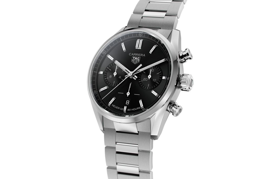 Tag Heuer Carrera Chronograph Black Dial Silver Steel Strap Watch for Men - CBN2010.BA0642 Buy Now By Tag Heuer