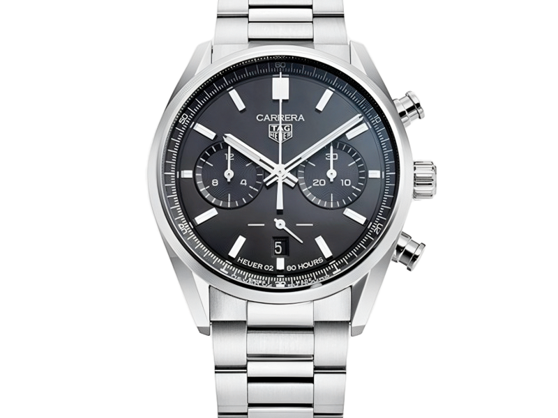 Tag Heuer Carrera Chronograph Black Dial Silver Steel Strap Watch for Men - CBN2010.BA0642 Buy Now By Tag Heuer