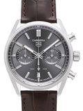 Tag Heuer Carrera Chronograph Grey Dial Brown Leather Strap Watch for Men - CBN2012.FC6483 Buy Now By Tag Heuer