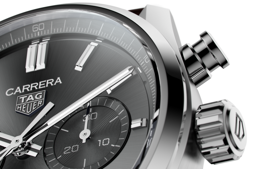 Tag Heuer Carrera Chronograph Grey Dial Brown Leather Strap Watch for Men - CBN2012.FC6483 Buy Now By Tag Heuer