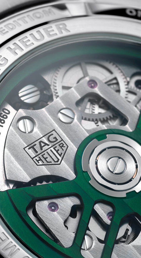 Tag Heuer Carrera Automatic Chronograph Limited Edition Green Dial Silver Steel Strap Watch for Men - CBN2014.EB0240 Buy Now By Tag Heuer