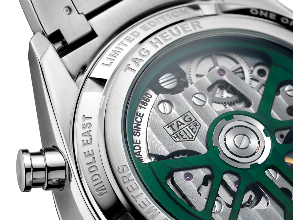 Tag Heuer Carrera Automatic Chronograph Limited Edition Green Dial Silver Steel Strap Watch for Men - CBN2014.EB0240 Buy Now By Tag Heuer