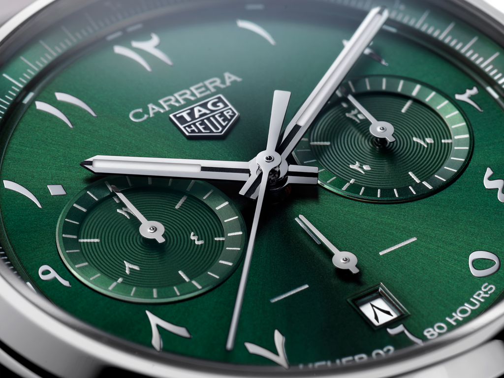 Tag Heuer Carrera Automatic Chronograph Limited Edition Green Dial Silver Steel Strap Watch for Men - CBN2014.EB0240 Buy Now By Tag Heuer