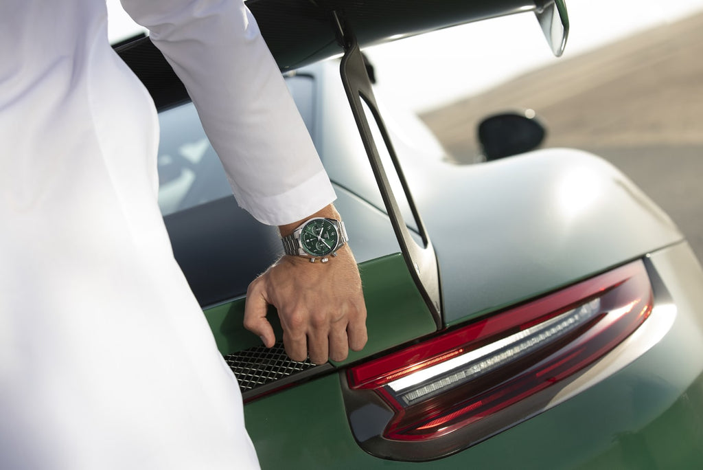 Tag Heuer Carrera Automatic Chronograph Limited Edition Green Dial Silver Steel Strap Watch for Men - CBN2014.EB0240 Buy Now By Tag Heuer