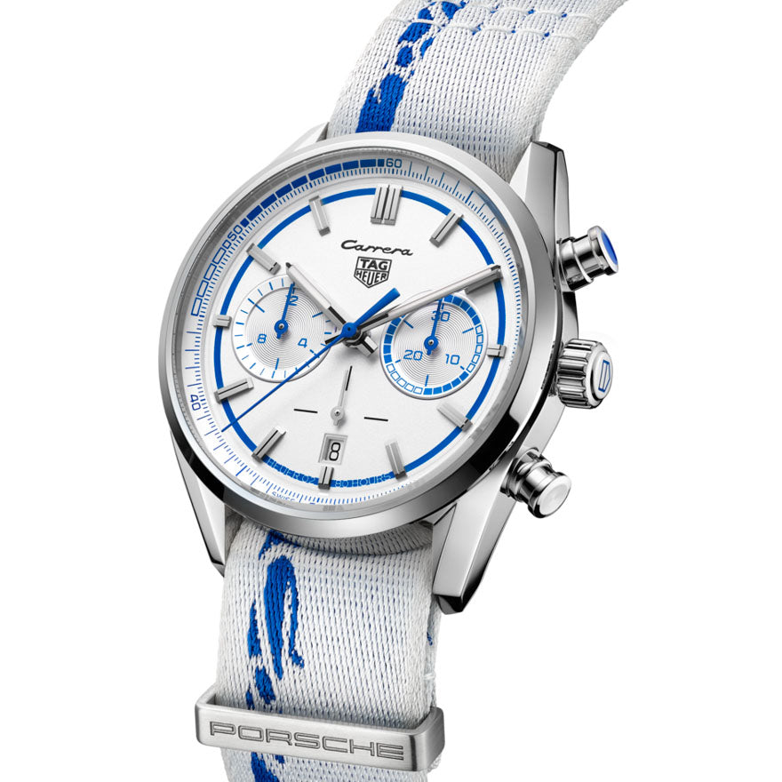 Tag Heuer Carrera Porsche RS 2.7 Automatic Chronograph White Dial White Nylon Strap Watch for Men - CBN2016.EB0275 Buy Now By Tag Heuer