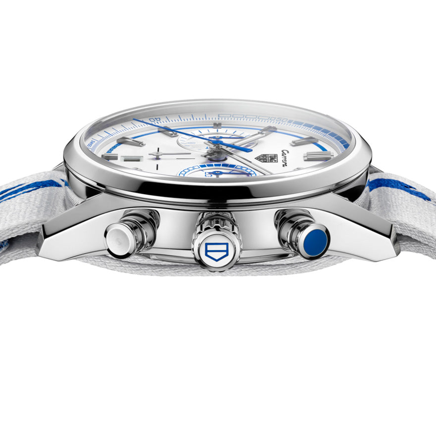 Tag Heuer Carrera Porsche RS 2.7 Automatic Chronograph White Dial White Nylon Strap Watch for Men - CBN2016.EB0275 Buy Now By Tag Heuer