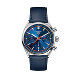 Tag Heuer Carrera Chronograph Blue Dial Blue Leather Strap Watch for Men - CBN201D.FC6543 Buy Now By Tag Heuer