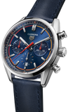 Tag Heuer Carrera Chronograph Blue Dial Blue Leather Strap Watch for Men - CBN201D.FC6543 Buy Now By Tag Heuer