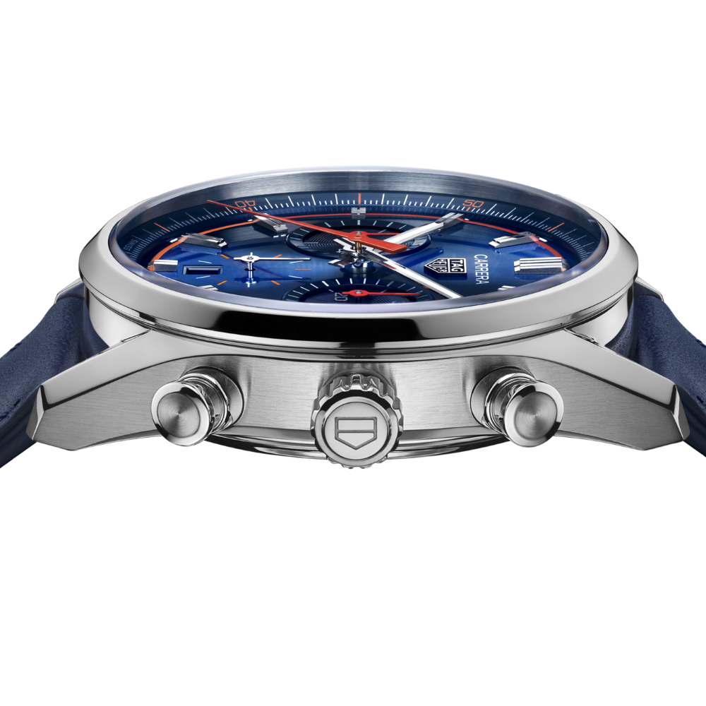 Tag Heuer Carrera Chronograph Blue Dial Blue Leather Strap Watch for Men - CBN201D.FC6543 Buy Now By Tag Heuer