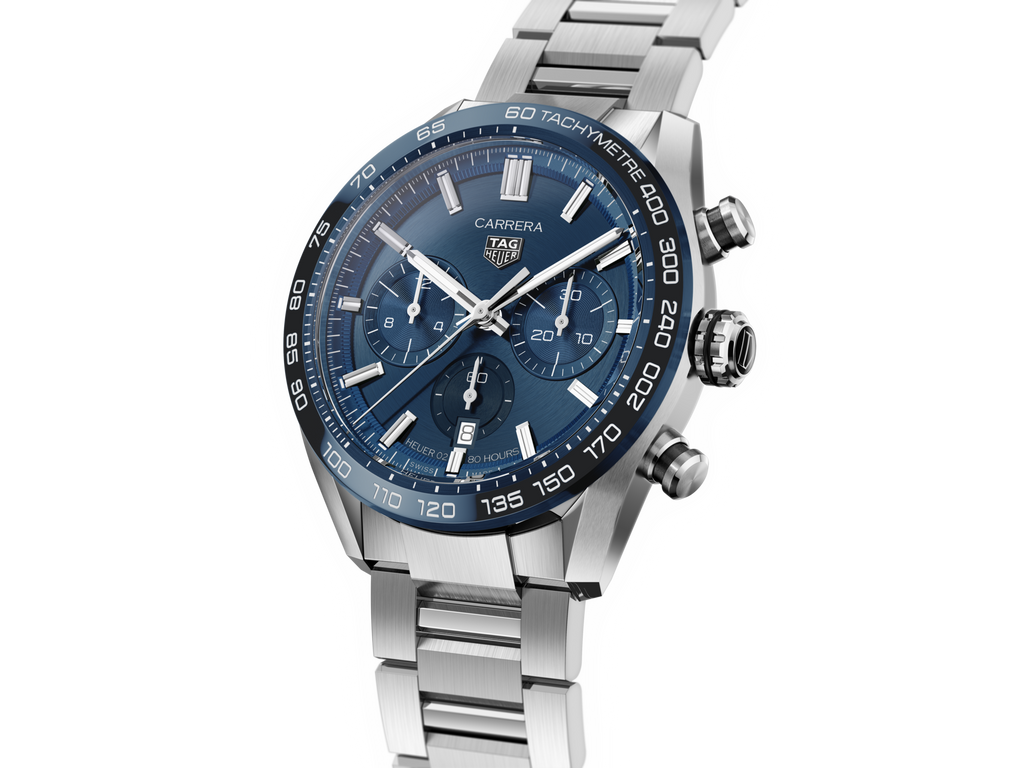 Tag Heuer Carrera Chronograph Blue Dial Silver Steel Strap Watch for Men - CBN2A1A.BA0643 Buy Now By Tag Heuer
