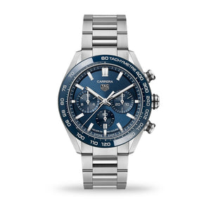 Tag Heuer Carrera Chronograph Blue Dial Silver Steel Strap Watch for Men - CBN2A1A.BA0643 Buy Now By Tag Heuer