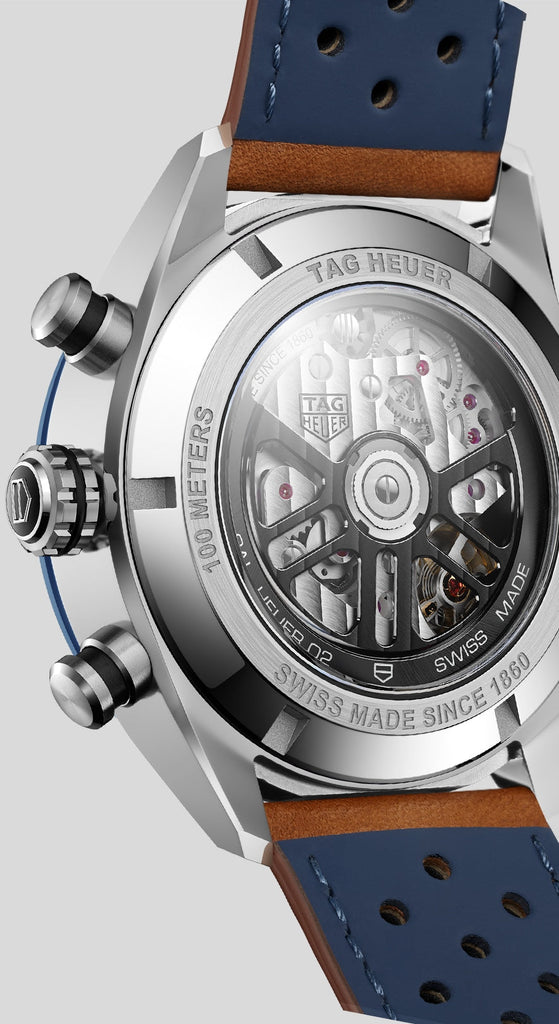 Tag Heuer Carrera Automatic Chronograph Blue Dial Brown Leather Strap Watch for Men - CBN2A1A.FC6537 Buy Now By Tag Heuer