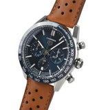 Tag Heuer Carrera Automatic Chronograph Blue Dial Brown Leather Strap Watch for Men - CBN2A1A.FC6537 Buy Now By Tag Heuer