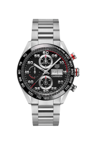 Tag Heuer Carrera Chronograph Black Dial Silver Steel Strap Watch for Men - CBN2A1AA.BA0643 Buy Now By Tag Heuer