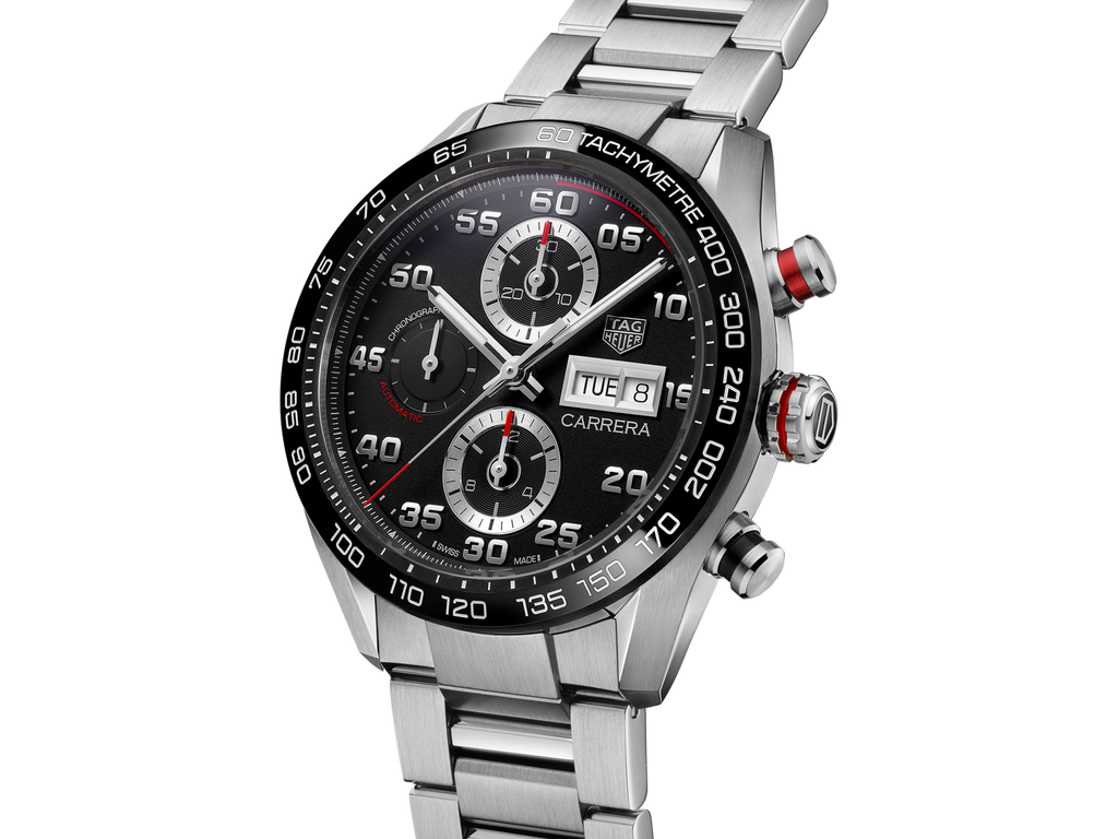Tag Heuer Carrera Chronograph Black Dial Silver Steel Strap Watch for Men - CBN2A1AA.BA0643 Buy Now By Tag Heuer