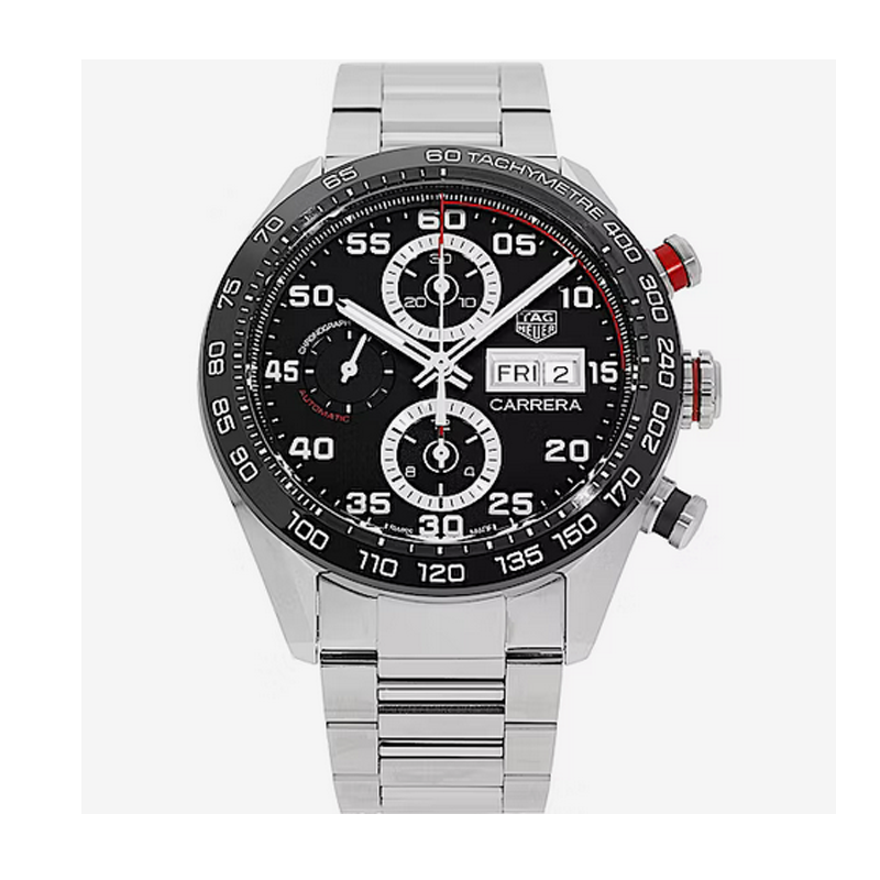 Tag Heuer Carrera Chronograph Black Dial Silver Steel Strap Watch for Men - CBN2A1AA.BA0643 Buy Now By Tag Heuer