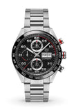Tag Heuer Carrera Chronograph Black Dial Silver Steel Strap Watch for Men - CBN2A1AA.BA0643 Buy Now By Tag Heuer