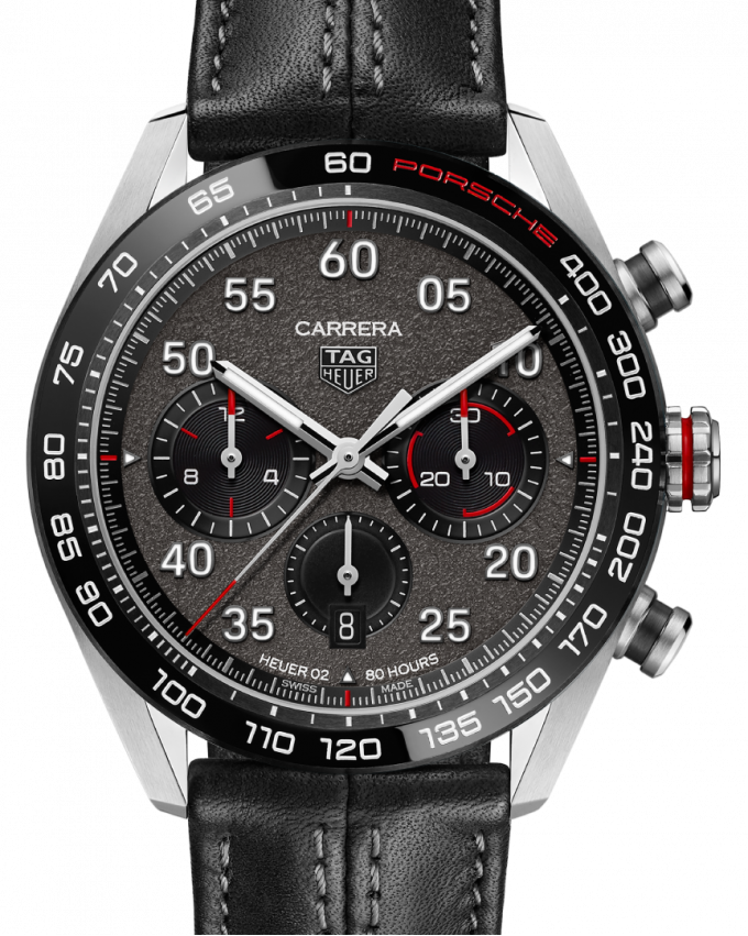 Tag Heuer Carrera Porsche Chronograph Special Edition Black Dial Black Leather Strap Watch for Men - CBN2A1F.FC6492 Buy Now By Tag Heuer