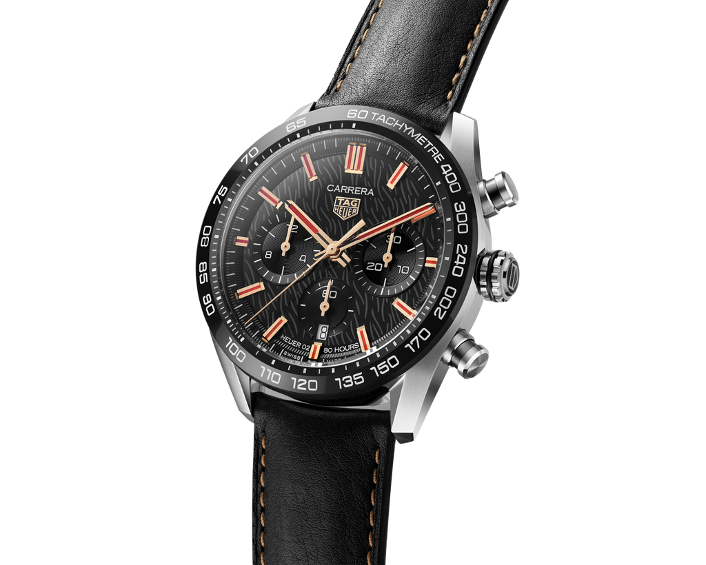 Tag Heuer Carrera Year of The Rabbit Automatic Chronograph Black Dial Black Leather Strap Watch for Men - CBN2A1L.FC6521 Buy Now By Tag Heuer