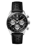 Tag Heuer Carrera Automatic Chronograph Black Dial Black Leather Strap Watch for Men - CBS2210.FC6534 Buy Now By Tag Heuer