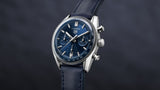 Tag Heuer Carrera Chronograph Blue Dial Blue Leather Strap Watch for Men - CBS2212.FC6535 Buy Now By Tag Heuer