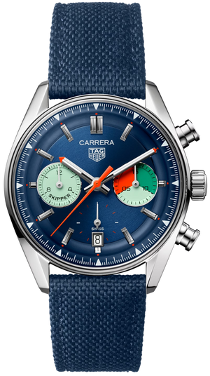 Tag Heuer Carrera Skipper Automatic Chronograph Blue Dial Blue Nylon Strap Watch for Men - CBS2213.FN6002 Buy Now By Tag Heuer