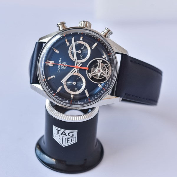 Tag Heuer Carrera Chronograph Black Dial Black Leather Strap Watch for Men - CBN201C.FC6542 Buy Now By Tag Heuer