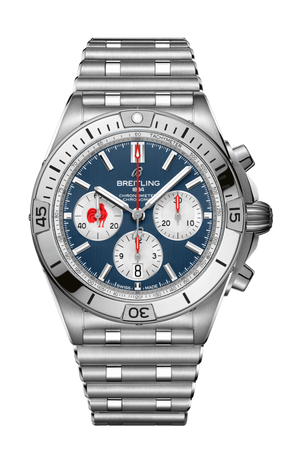 Breitling Chronomat B01 42 Six Nations France Blue Dial Silver Steel Strap Watch for Men - AB0134A81C1A1 Buy Now By Breitling