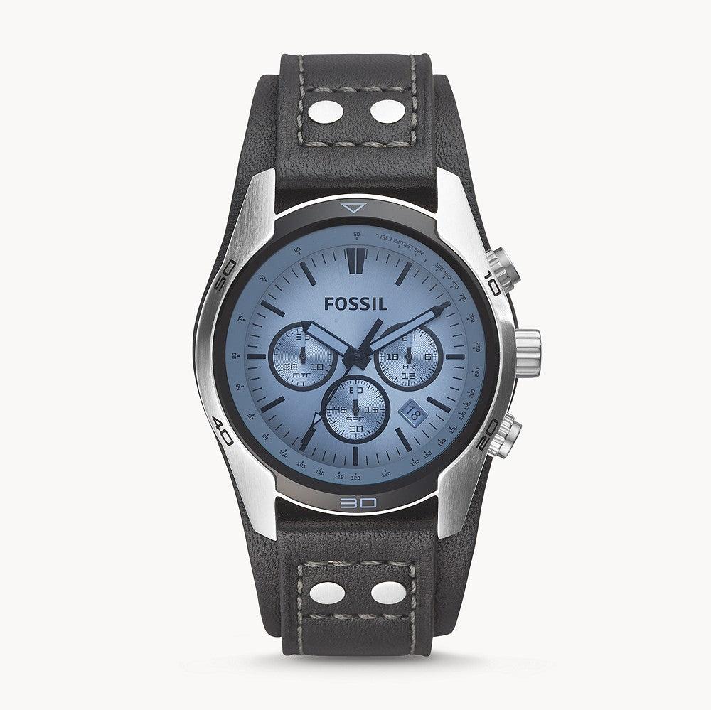 Fossil Coachman Chronograph Blue Dial Black Leather Strap Watch for Men - CH2564 Buy Now By Fossil