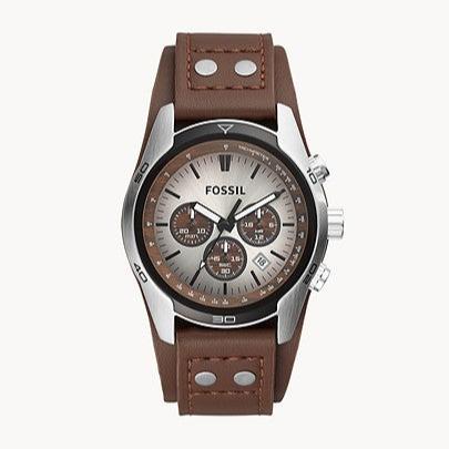Fossil Coachman Chronograph Silver Dial Brown Leather Strap Watch for Men - CH2565 Buy Now By Fossil