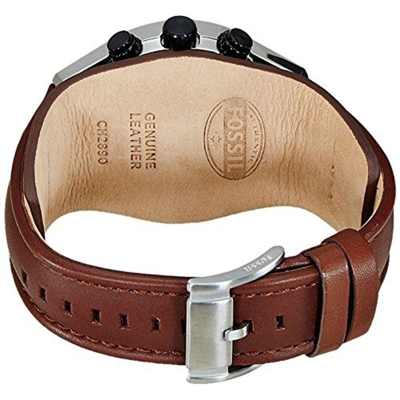 Fossil Coachman Chronograph White Dial Brown Leather Strap Watch for Men - CH2890 Buy Now By Fossil