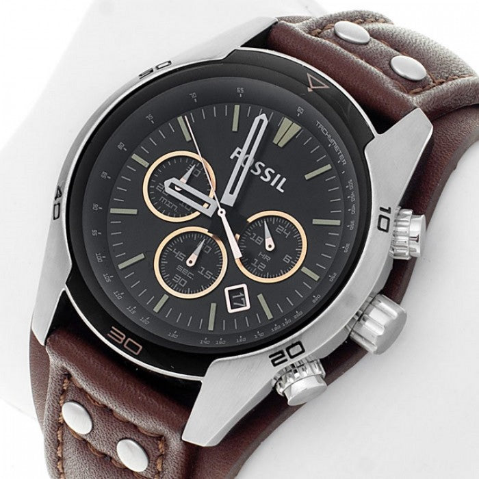 Fossil Coachman Chronograph Black Dial Brown Leather Strap Watch for Men - CH2891 Buy Now By Fossil