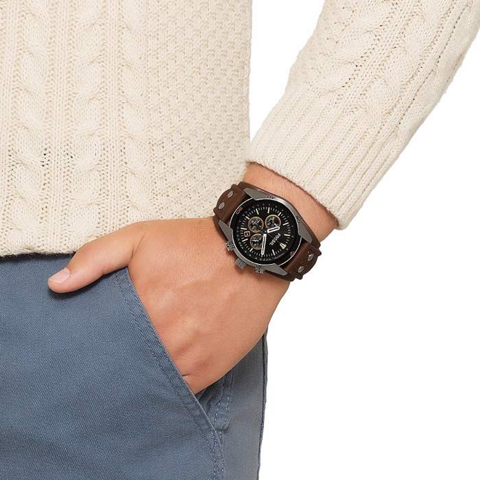Fossil Coachman Chronograph Black Dial Brown Leather Strap Watch for Men - CH2891 Buy Now By Fossil