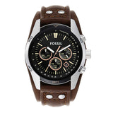 Fossil Coachman Chronograph Black Dial Brown Leather Strap Watch for Men - CH2891 Buy Now By Fossil